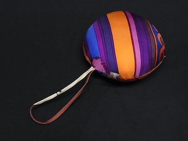 Hermes Petit Ash Ornament Key Holder Bag Charm Purple Orange — view 2