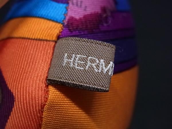 Hermes Petit Ash Ornament Key Holder Bag Charm Purple Orange — view 3