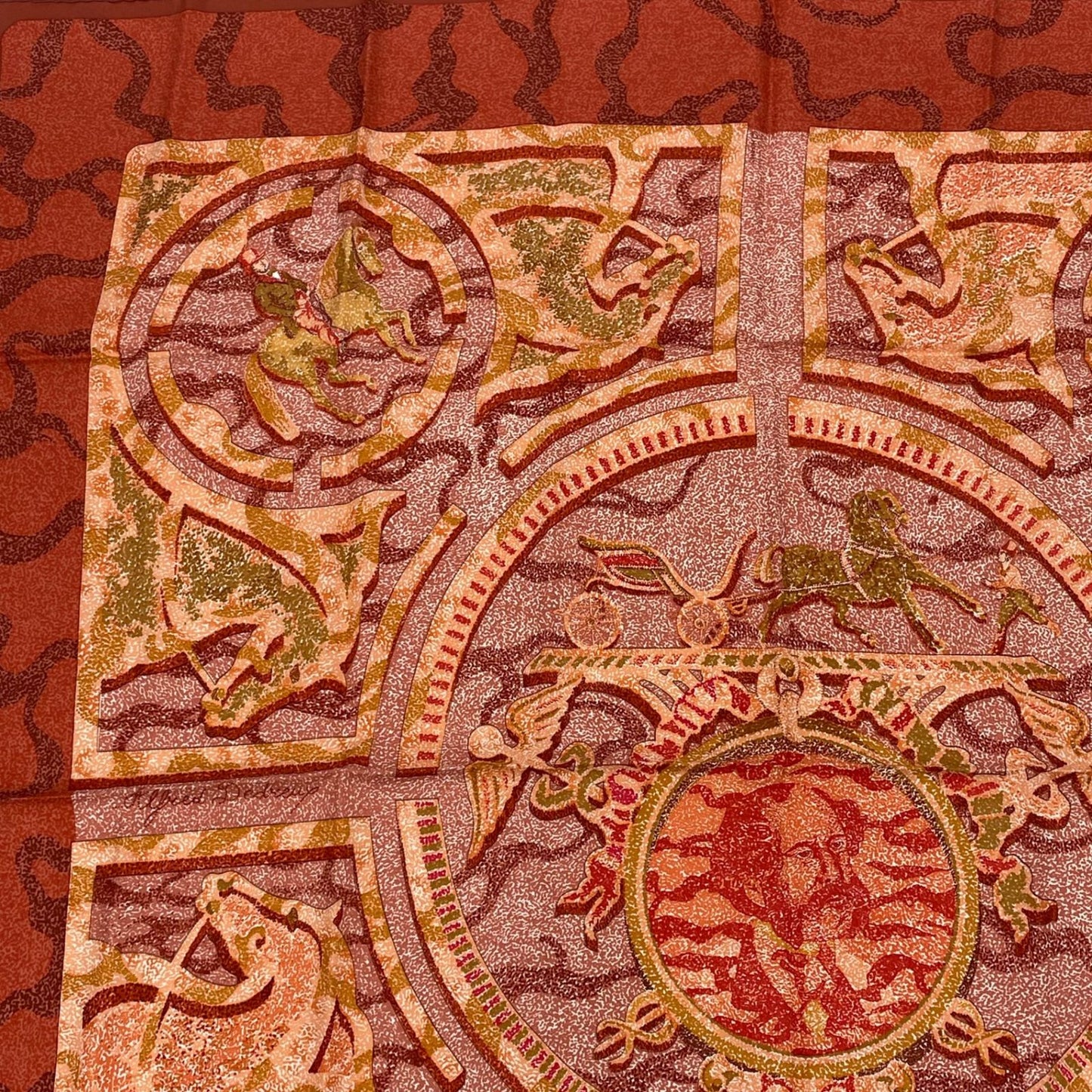 Hermes Peintre du Cheval Horse Painter Carre 90 Silk 100% Scarf — view 2