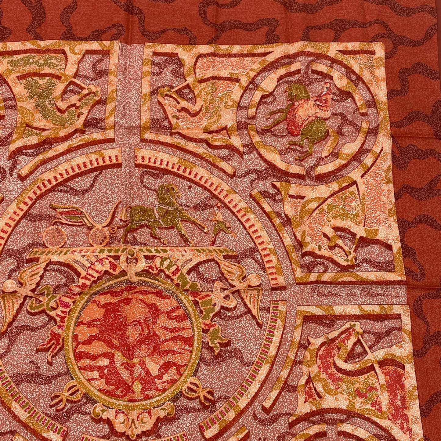Hermes Peintre du Cheval Horse Painter Carre 90 Silk 100% Scarf — view 3