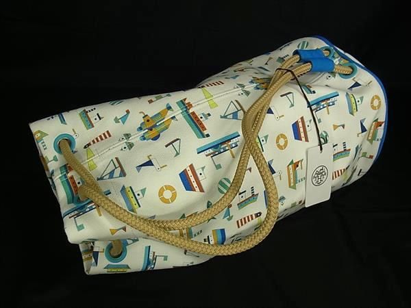 Hermes Petit Chartier Canvas Shoulder Bag White — view 3