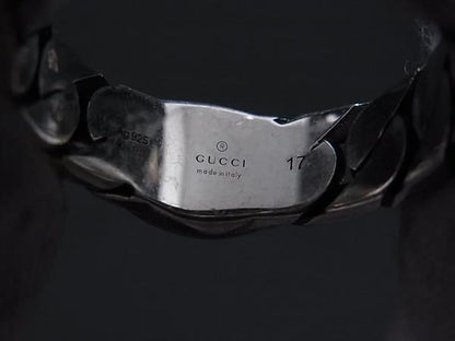 Gucci Interlocking Ring Silver Green — view 4