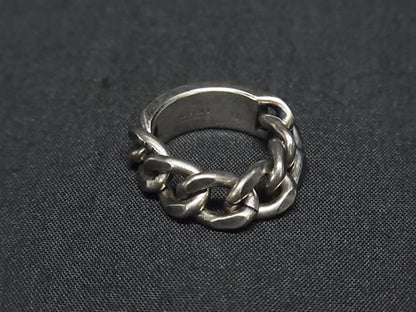 Gucci Golmet Chain Ring Silver Green — view 2
