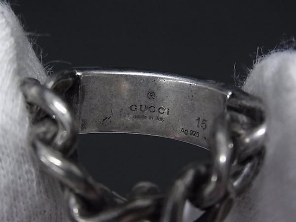 Gucci Golmet Chain Ring Silver Black — view 4