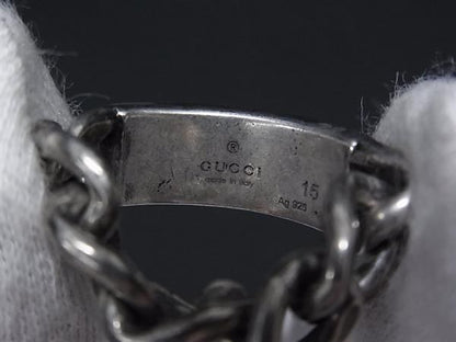 Gucci Golmet Chain Ring Silver Black — view 4