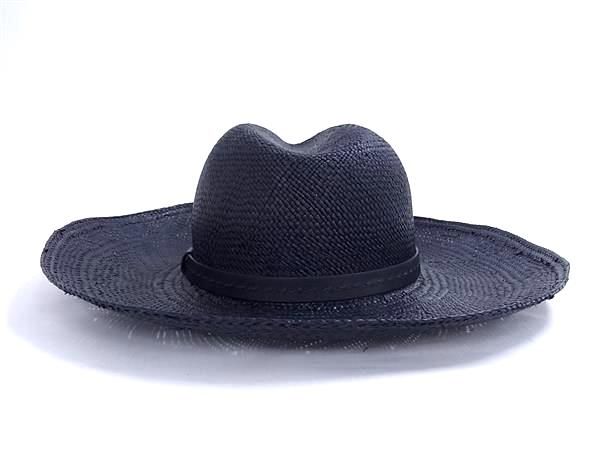 Gucci Straw Folded Hat L Navy — view 2