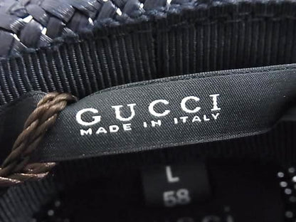 Gucci Straw Folded Hat L Navy — view 5