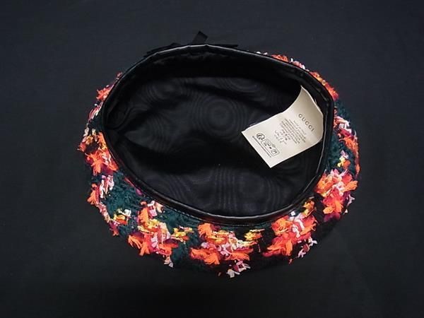 Gucci GG Marmont Wool Nylon Beret M 57 cm Orange — view 4