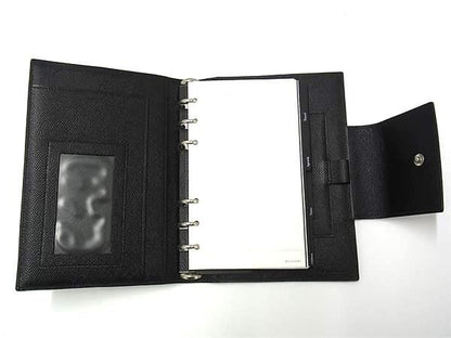 Bvlgari Leather 6 Hole Notebook Cover Schedule Book a Dos Address Black Agenda — view 3