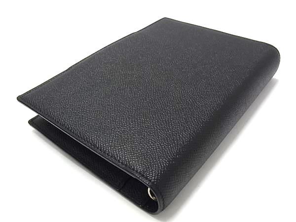 Bvlgari Leather 6 Hole Notebook Cover Schedule Book a Dos Address Black Agenda — view 2