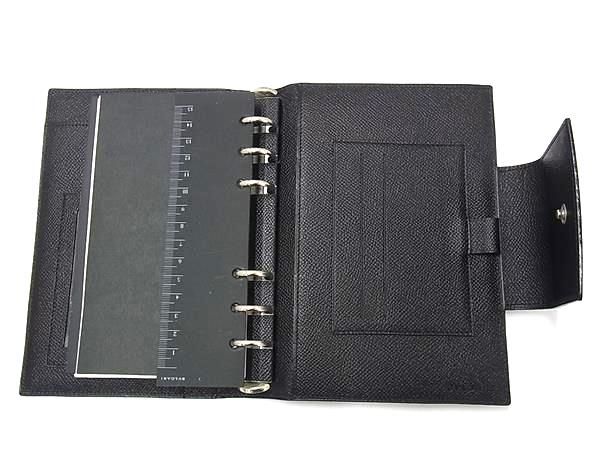 Bvlgari Leather 6 Hole Notebook Cover Schedule Book a Dos Address Black Agenda — view 4