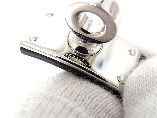 Hermes Kelly Leather Silver Glove Holder Black Gloves — view 3