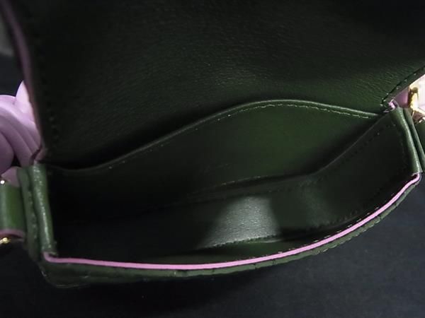 Fendi Nano Bucket Nylon 2-Way Handbag Maxi Handle Charm Green Pink — view 5