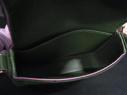 Fendi Nano Bucket Nylon 2-Way Handbag Maxi Handle Charm Green Pink — view 5