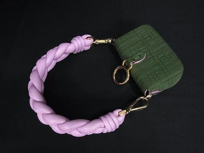 Fendi Nano Bucket Nylon 2-Way Handbag Maxi Handle Charm Green Pink — view 3