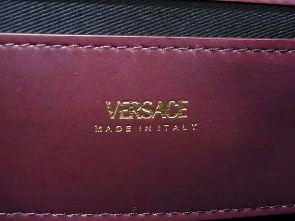 Versace Virtus Leather 2-Way Shoulder Bag Bordeaux — view 6