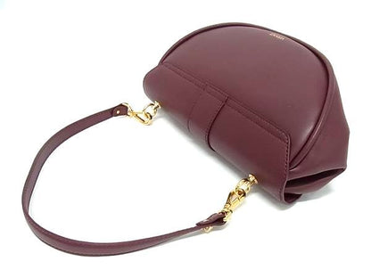 Versace Virtus Leather 2-Way Handbag Shoulder Bordeaux — view 3