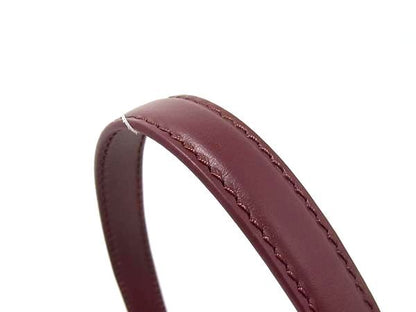 Versace Virtus Leather 2-Way Handbag Shoulder Bordeaux — view 2