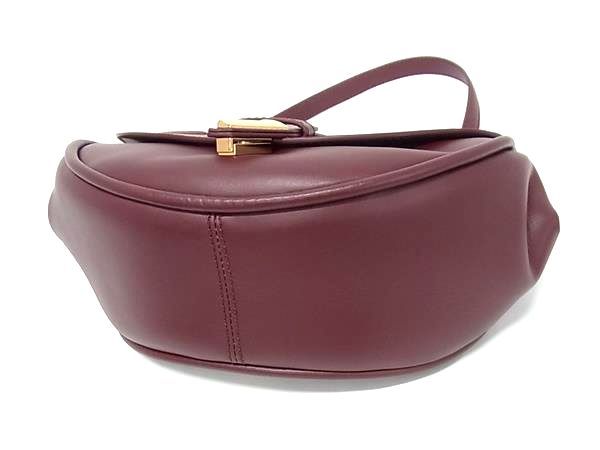 Versace Virtus Leather 2-Way Handbag Shoulder Bordeaux — view 4