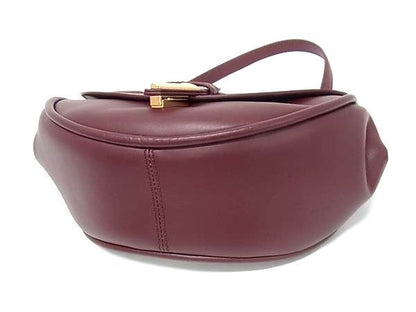 Versace Virtus Leather 2-Way Handbag Shoulder Bordeaux — view 4