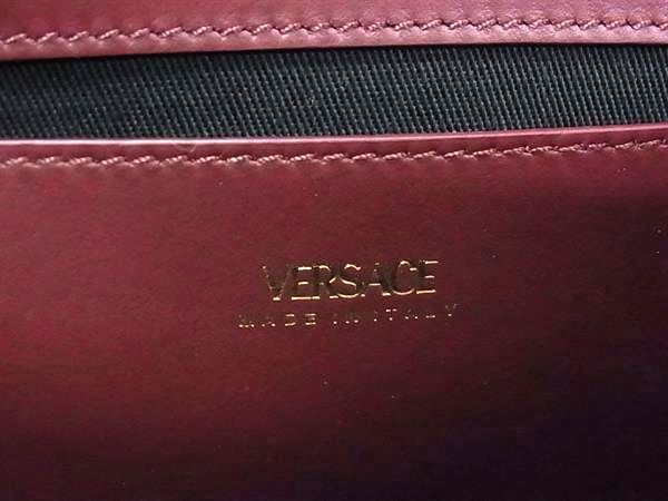 Versace Virtus Leather 2-Way Handbag Shoulder Bordeaux — view 6