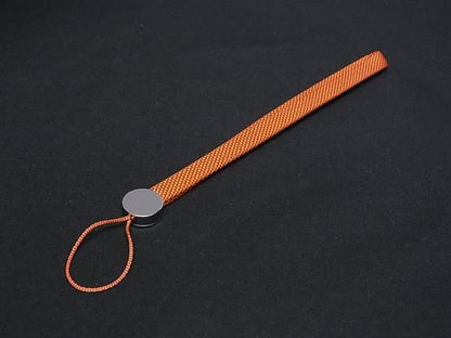 Hermes Series Canvas Silver Strap Key Holder Charm Orange — view 2