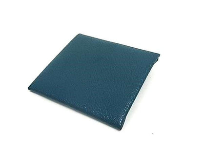 Hermes Bastia Chevre Silver Coin Purse Green — view 2