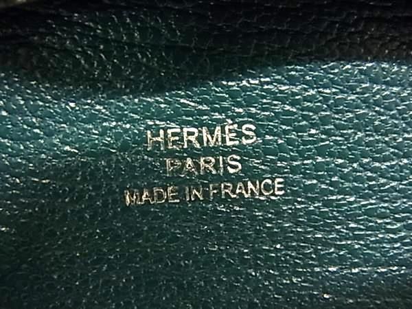 Hermes Bastia Chevre Silver Coin Purse Green — view 4