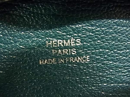 Hermes Bastia Chevre Silver Coin Purse Green — view 4