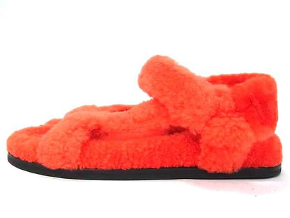 Fendi Shearling 37 Shoes Orange — view 3