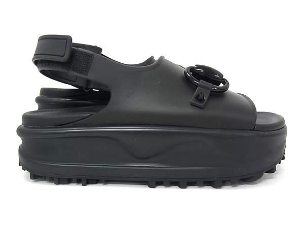 Gucci Flat Form Horsebit Rubber Sandals 35 Shoes Black — view 2