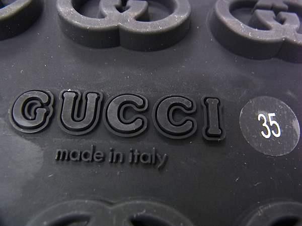Gucci Flat Form Horsebit Rubber Sandals 35 Shoes Black — view 5