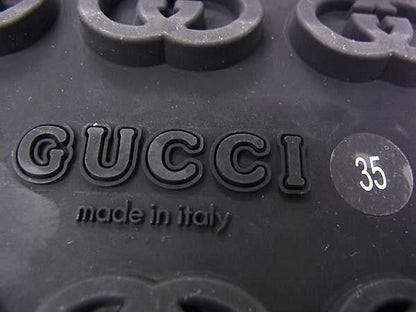 Gucci Flat Form Horsebit Rubber Sandals 35 Shoes Black — view 5