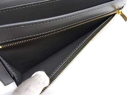 Celine Large Strap Wallet Leather Bifold Coin Purse Gray — view 5