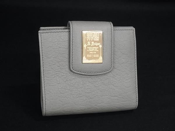 Bvlgari Collezione Leather Bifold Wallet Coin Purse Bill Holder Gray