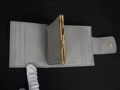Bvlgari Collezione Leather Bifold Wallet Coin Purse Bill Holder Gray — view 3