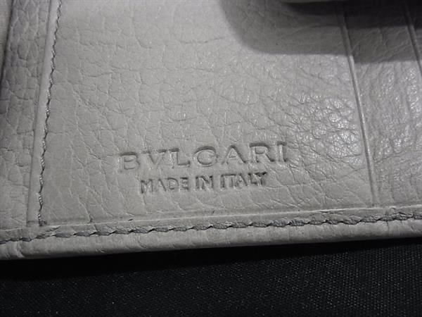 Bvlgari Collezione Leather Bifold Wallet Coin Purse Bill Holder Gray — view 6