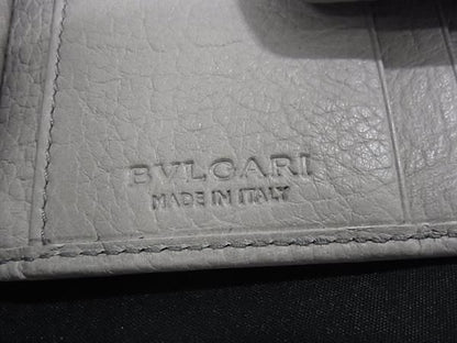 Bvlgari Collezione Leather Bifold Wallet Coin Purse Bill Holder Gray — view 6