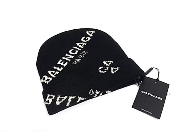 Balenciaga Wool Nylon Knit Cap Hat Black White