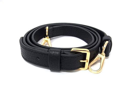 Louis Vuitton Leather Bag Crossbody Shoulder Strap Black