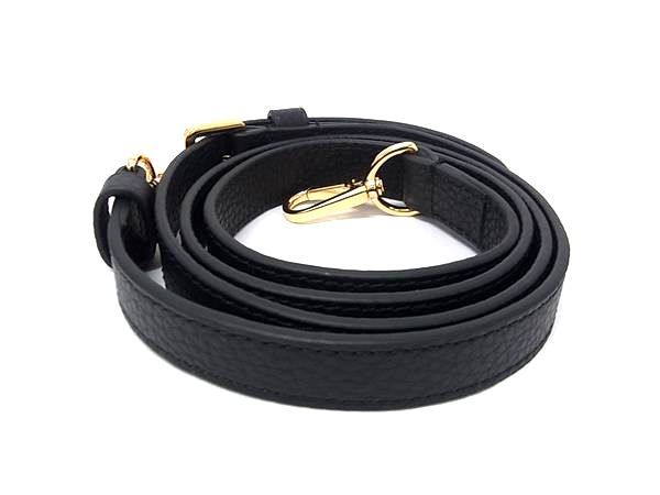 Louis Vuitton Leather Bag Crossbody Shoulder Strap Black — view 2