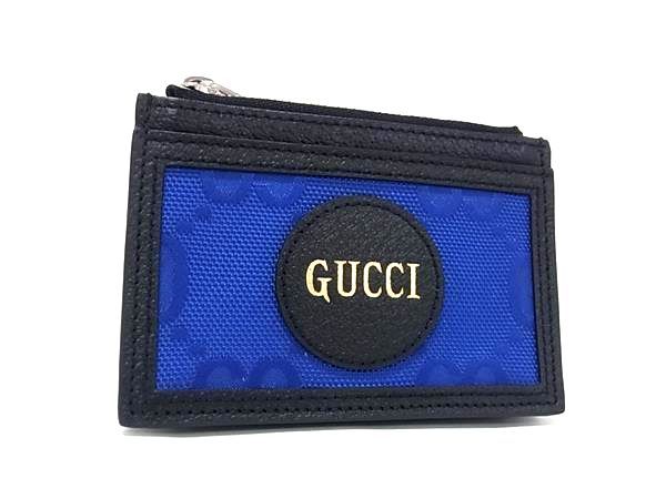Gucci Off the Grid Nylon Leather Coin Purse Blue Black