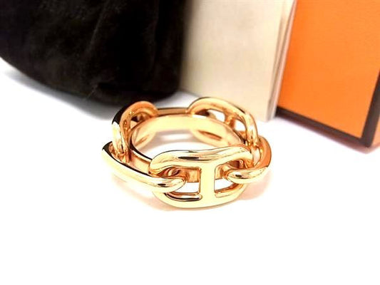 Hermes Chaine D'ancre Lucade Legato Scarf Ring Clasp Pink Gold
