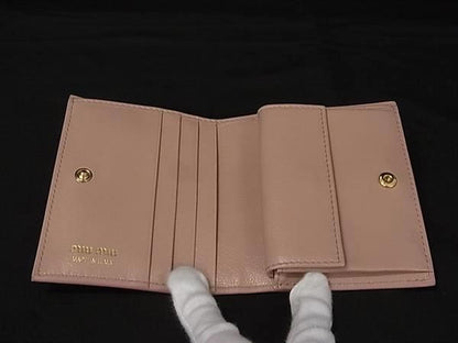Miu Miu Leather Flower Bifold Wallet Billfold Coin Purse Pink Multicolor — view 3