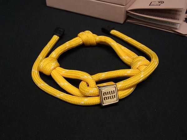 Miu Miu Miu Cord Bracelet Yellow
