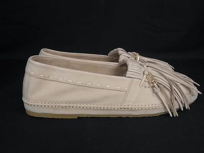 Fendi O-rock Suede Tassel Loafers 10 Shoes Beige — view 2