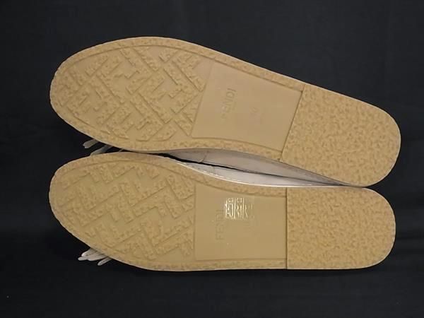 Fendi O-rock Suede Tassel Loafers 10 Shoes Beige — view 4