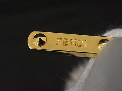 Fendi Pom Charm Key Holder Key Sling Bag Pink Beige — view 3