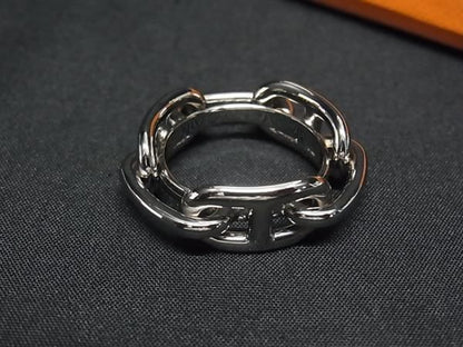 Hermes Chaine D'ancre Lucade Legato Scarf Ring Closure Silver