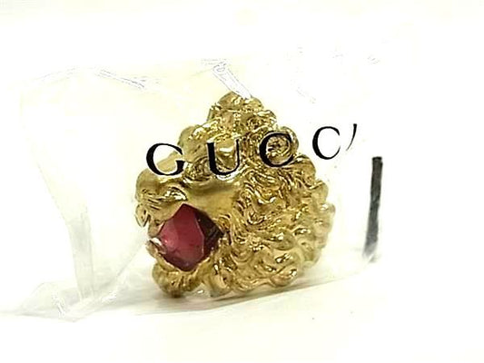 Gucci Unopened Lion Head S Gold Ring